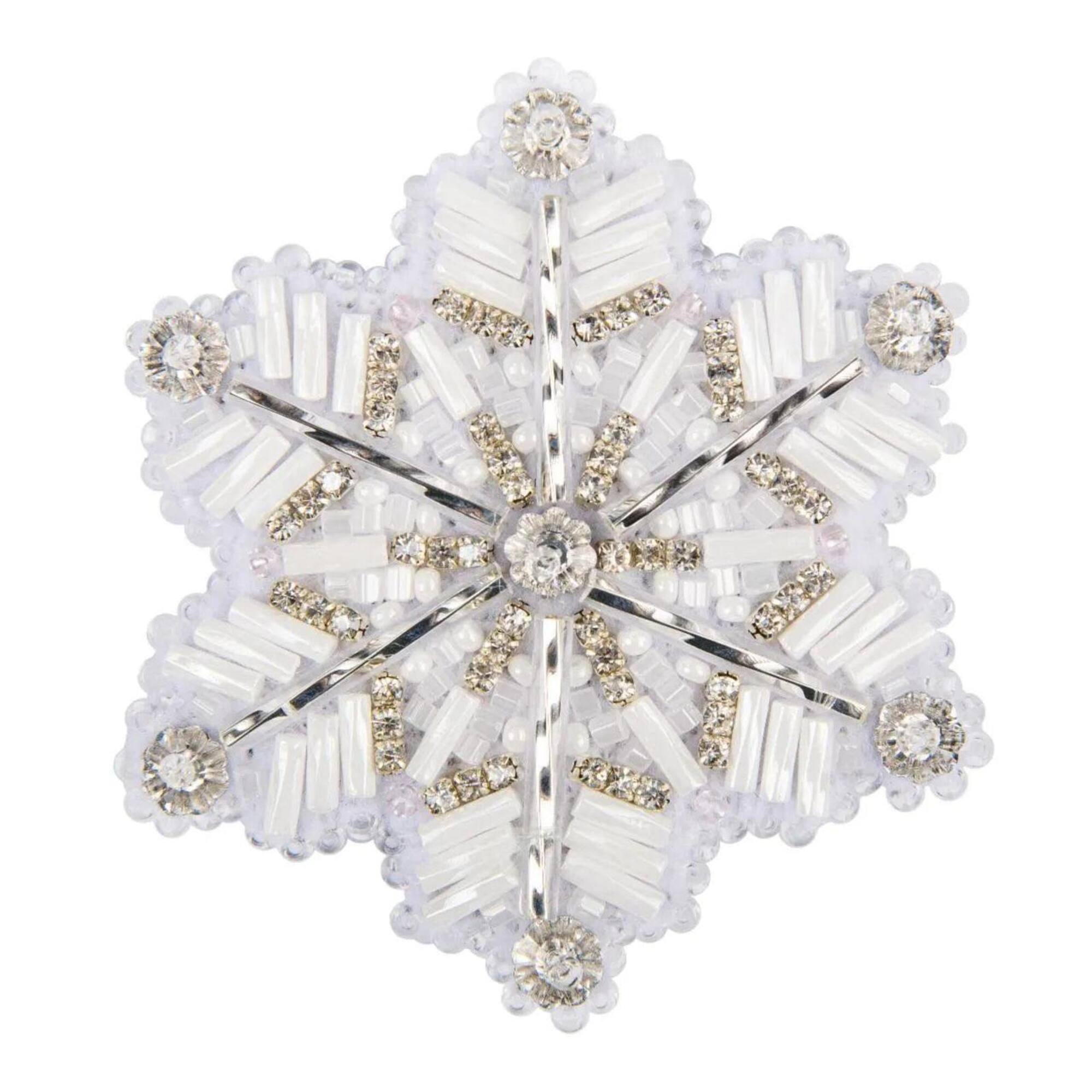 Charivna Mit Snowflake Brooch Crystal Art Beadwork Kit